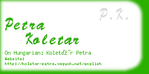 petra koletar business card